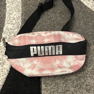 Puma Pink and White Tie-Dye Waist Bag